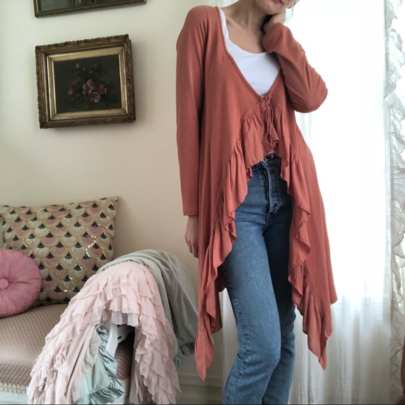 Prairie Underground Tops - Prairie Underground organic ruffle cardigan